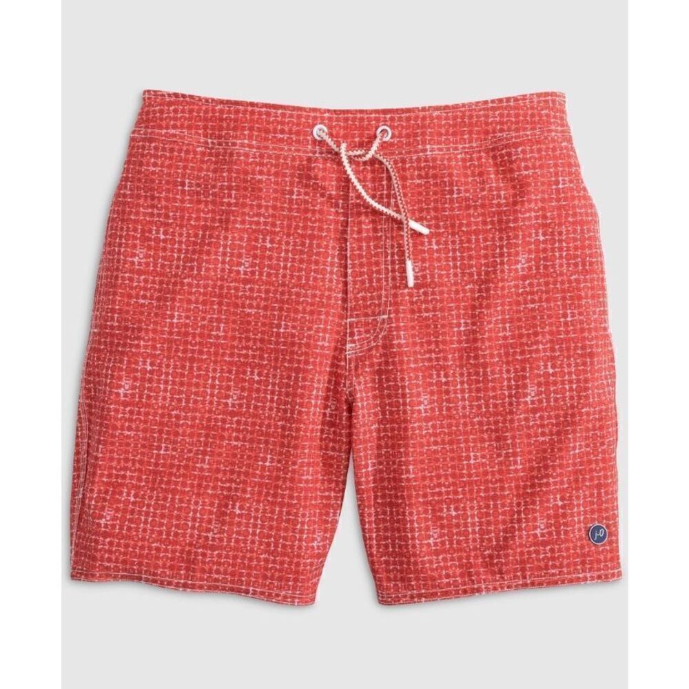 New. Johnnie-O red swim shorts. Small. Retails $89